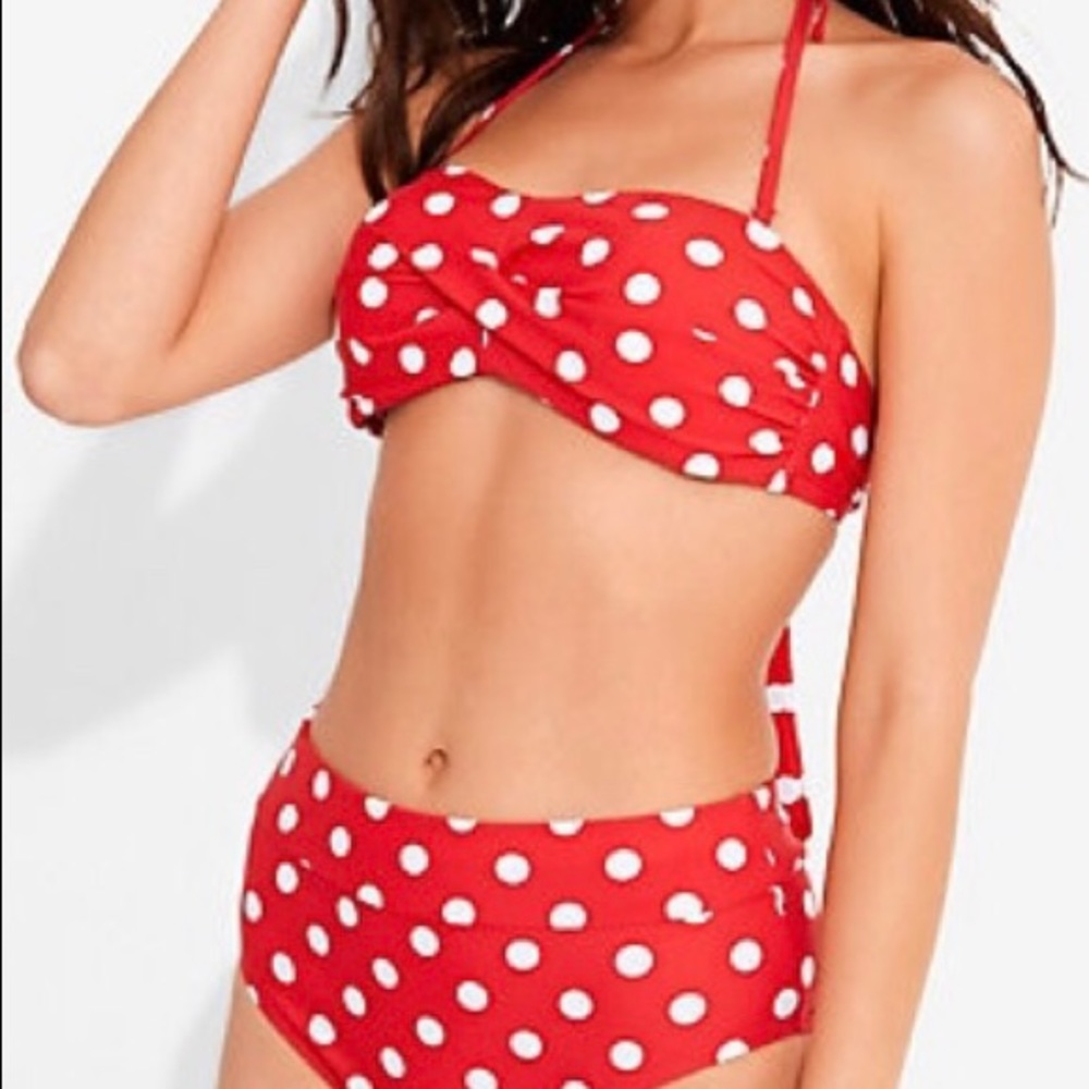 NWT Red and White Polka Dot Two Piece Bikini